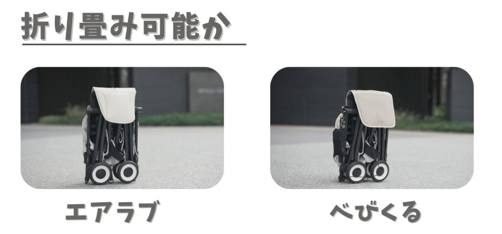 サイベックス　リベルにエアラブ・ベビくるクール３を取り付けたまま折り畳んだ写真